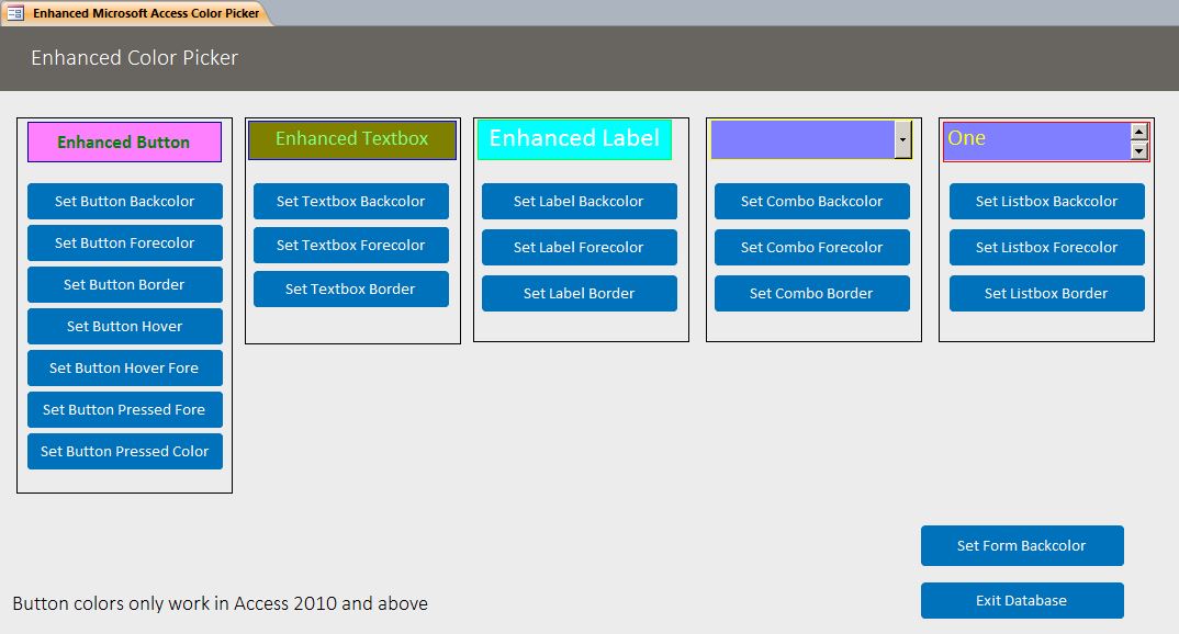 Enhanced Microsoft Access Custom Color Picker System | Global Color Settings for Your Forms