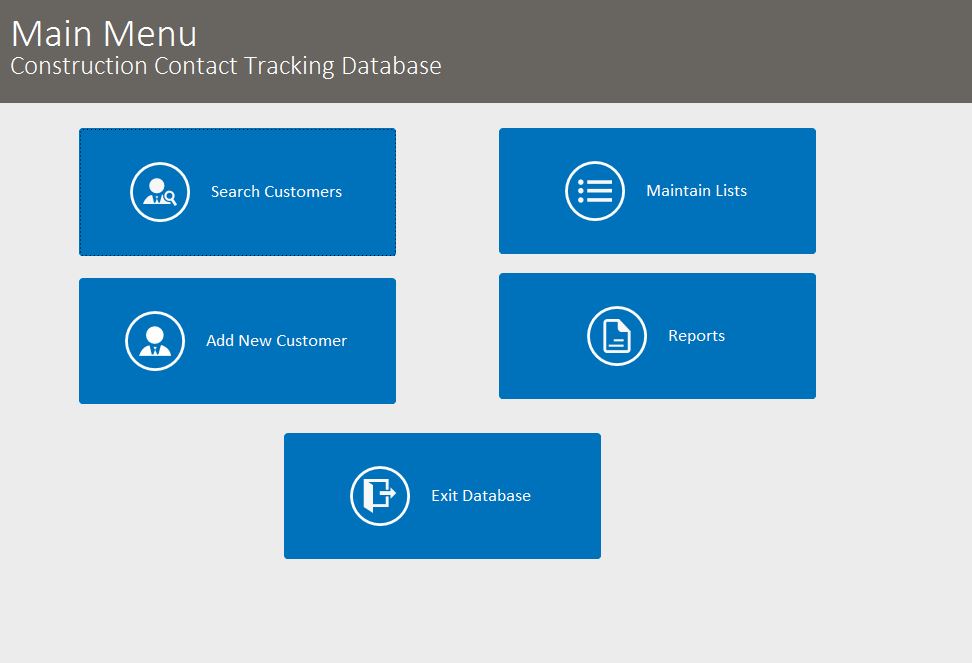 Construction Contact Tracking Database Template | Contact Database