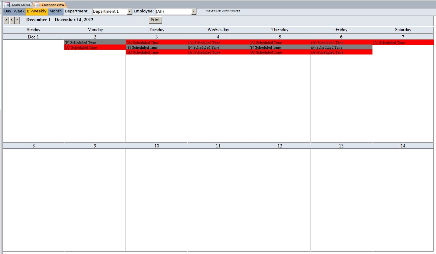 Consultant Scheduling Database Template | Scheduling Database