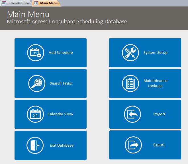 Consultant Scheduling Database Template | Scheduling Database