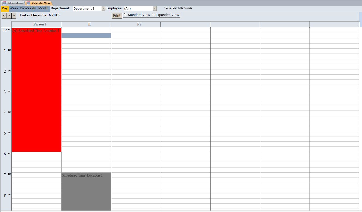 Consultant Scheduling Database Template | Scheduling Database