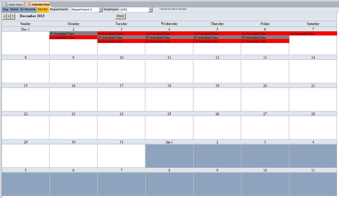 Consultant Scheduling Database Template | Scheduling Database