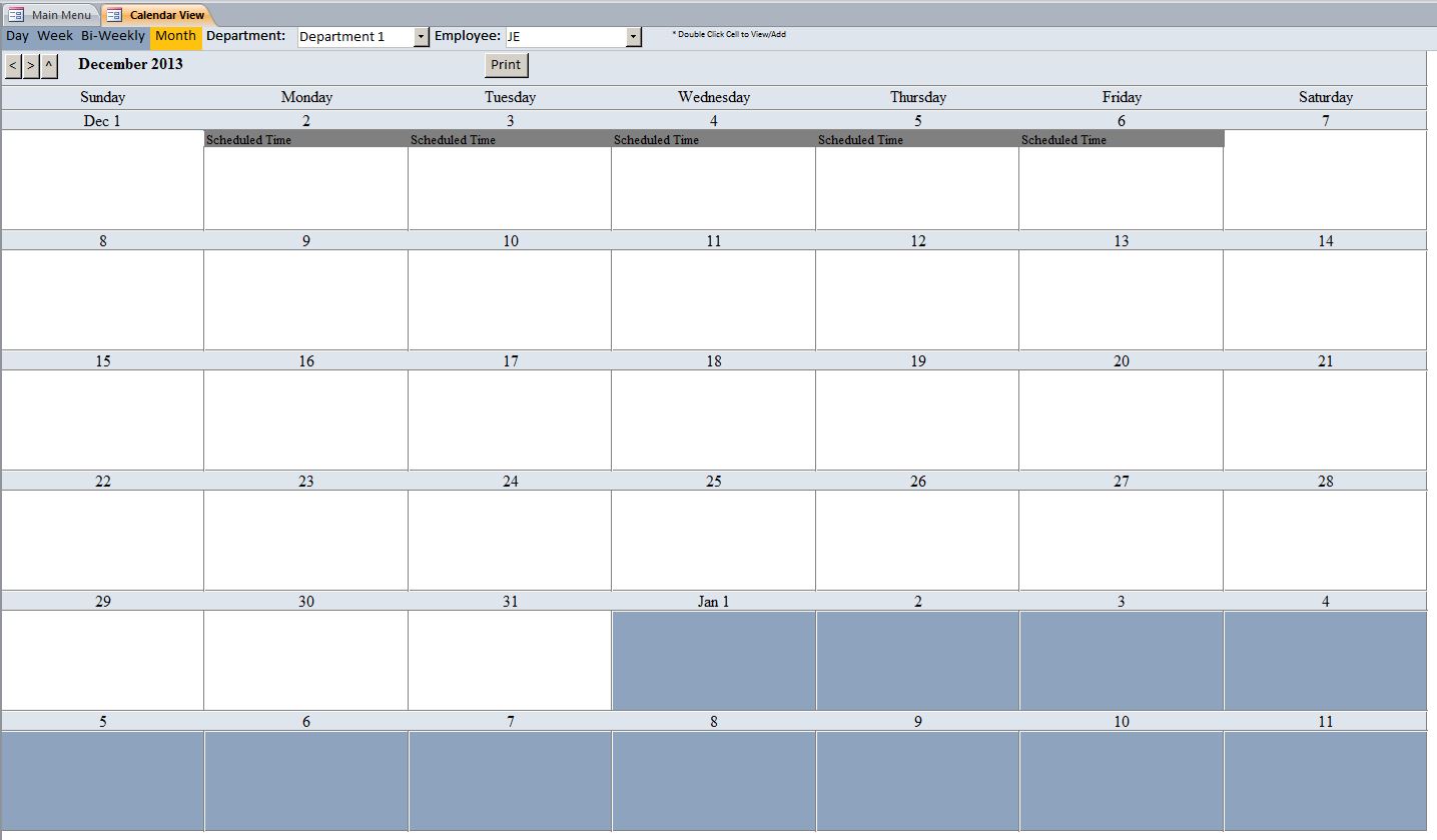 Consultant Scheduling Database Template | Scheduling Database