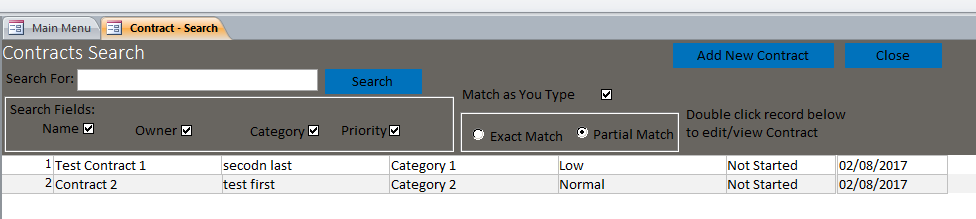 Contract Tracking