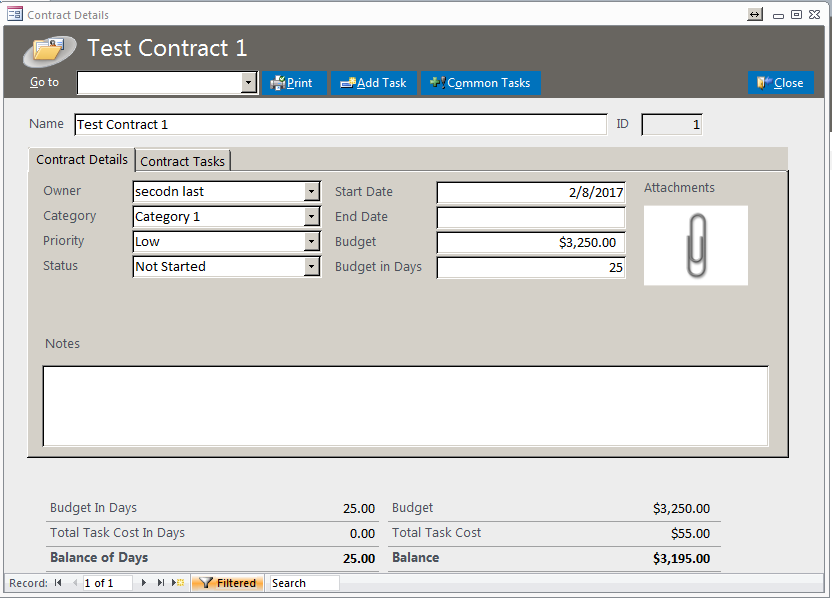 Contract Tracking