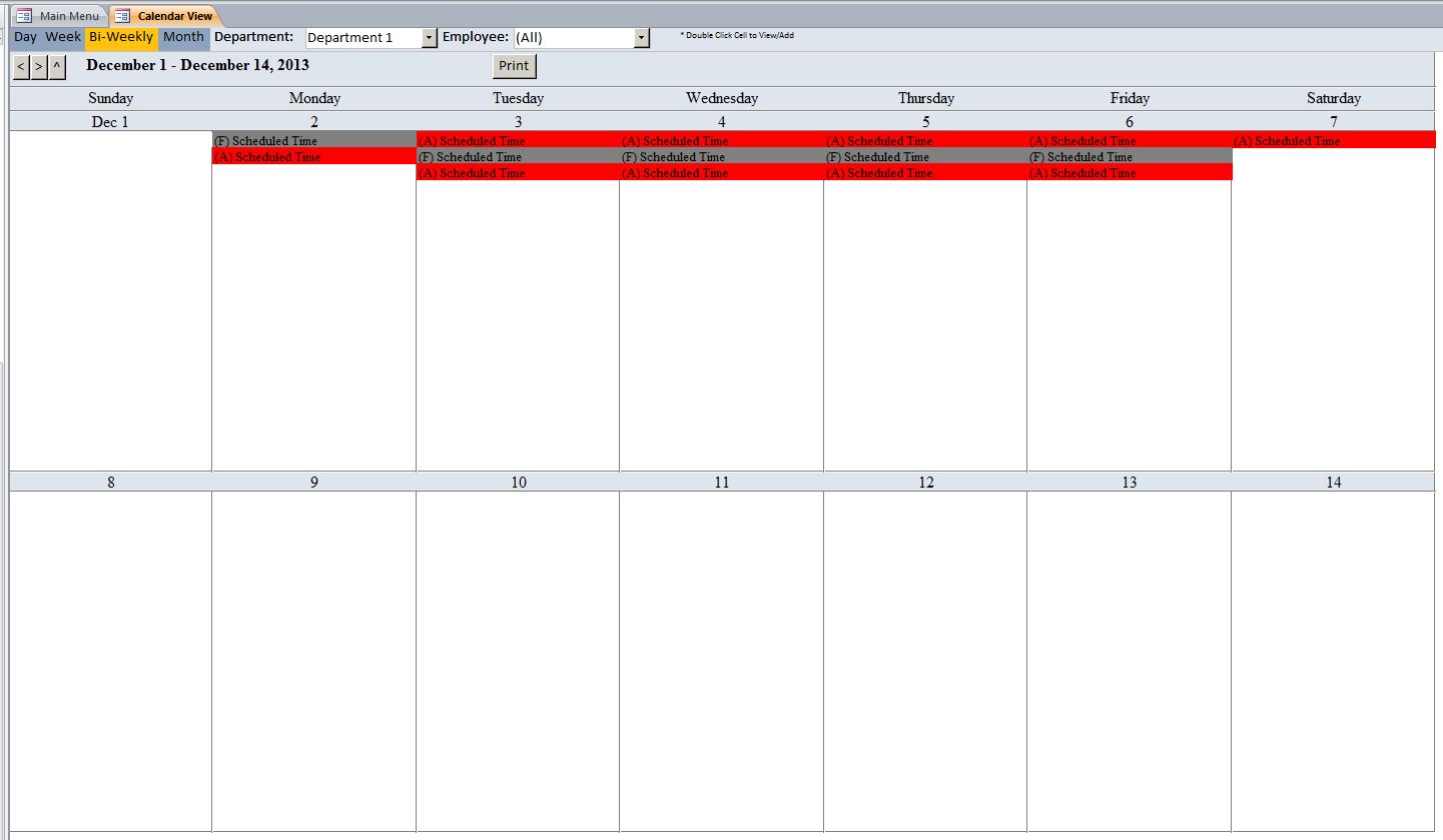 Contractor Scheduling Database Template | Scheduling Database