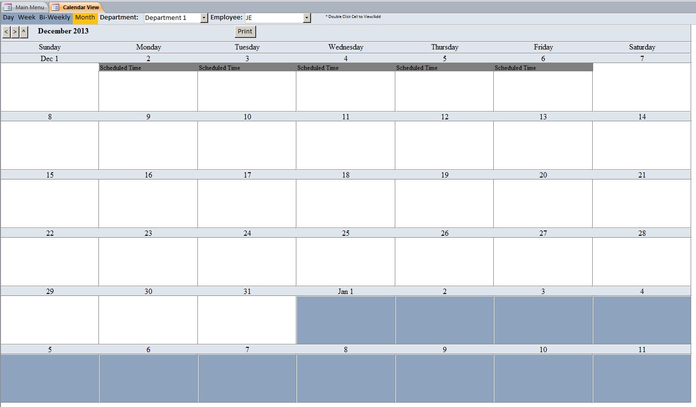 Contractor Scheduling Database Template | Scheduling Database