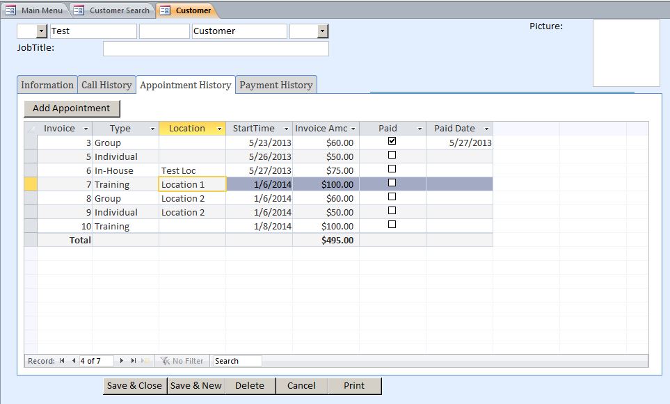 Counseling Appointment Tracking Template Outlook Style | Appointment Database