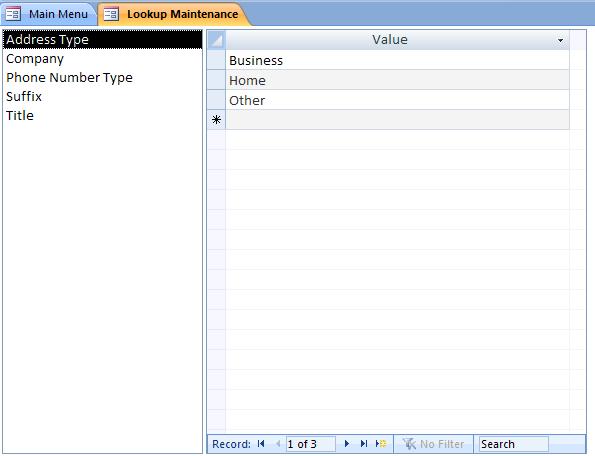 Customer Contact Database