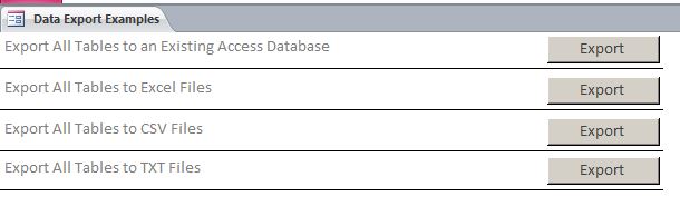 Data Export Template | Data Export Database