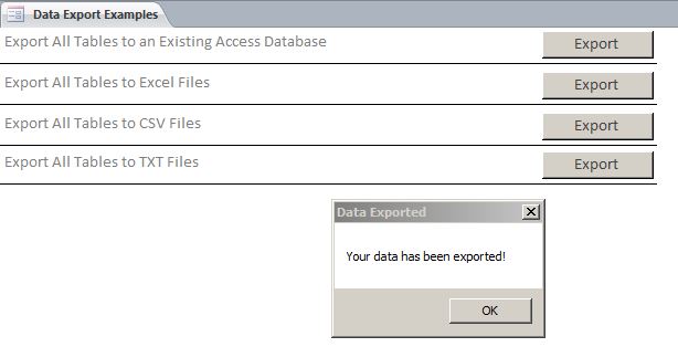 Data Export Template | Data Export Database