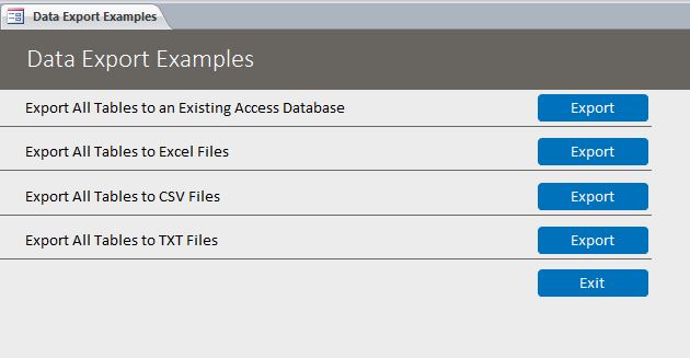 Data Export Template | Data Export Database