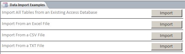 Data Import Database | Template Database