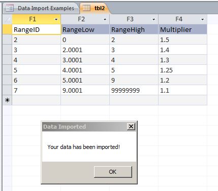 Data Import Database | Template Database