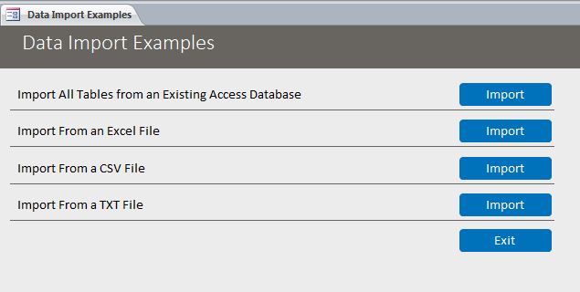 Data Import Database | Template Database