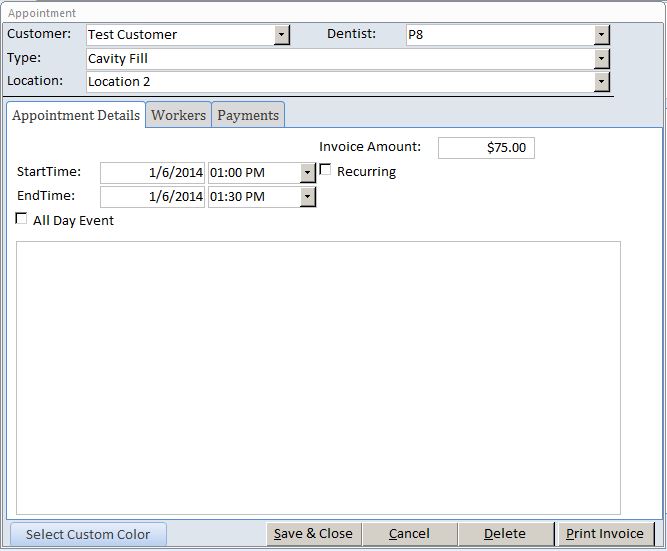 Dentist Appointment Tracking Template Outlook Style | Tracking Database