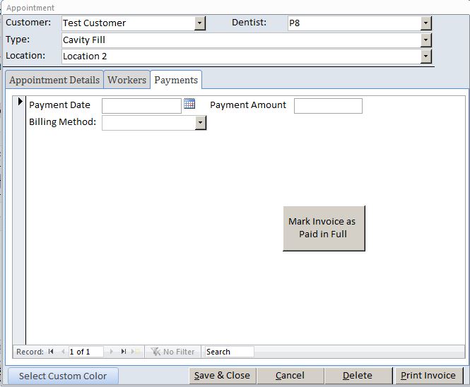 Dentist Appointment Tracking Template Outlook Style | Tracking Database