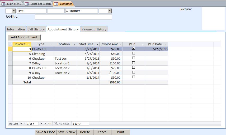 Dentist Appointment Tracking Template Outlook Style | Tracking Database