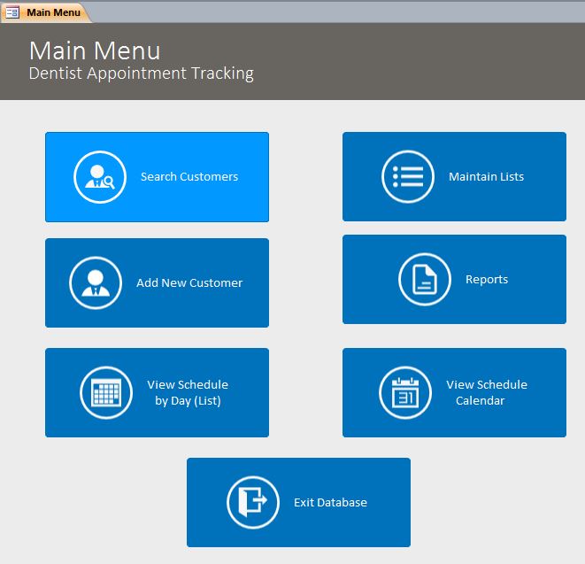 Dentist Appointment Tracking Template Outlook Style | Tracking Database