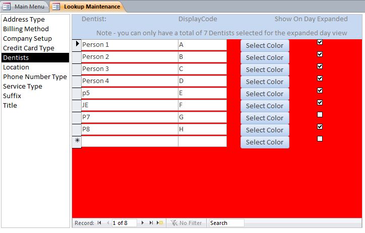 Dentist Appointment Tracking Template Outlook Style | Tracking Database