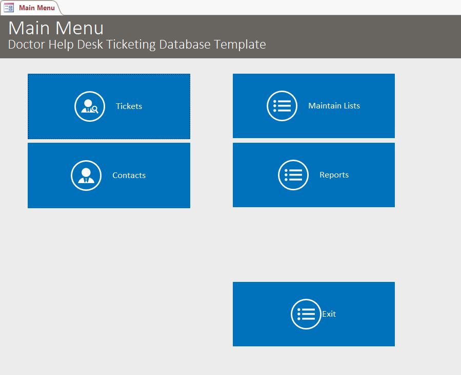 Doctor Help Desk Ticket Tracking Database Template | Tracking Database