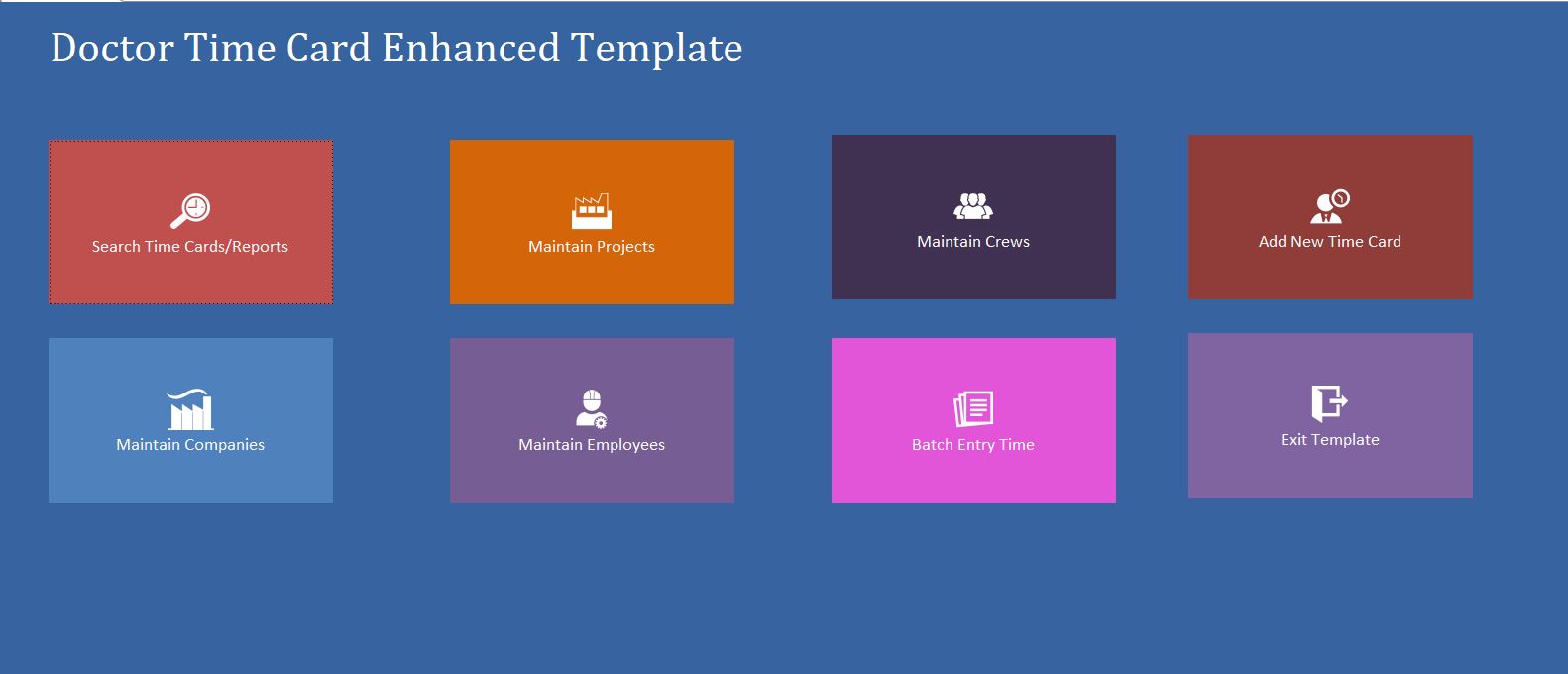 Enhanced Doctor Time Hour/Clock Tracking Template | Tracking Database