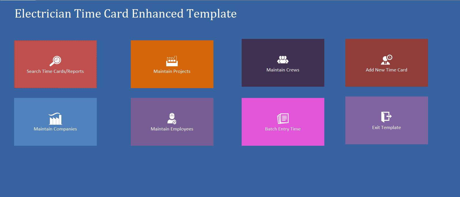 Enhanced Electrician Time Hour/Clock Tracking Template | Tracking Database