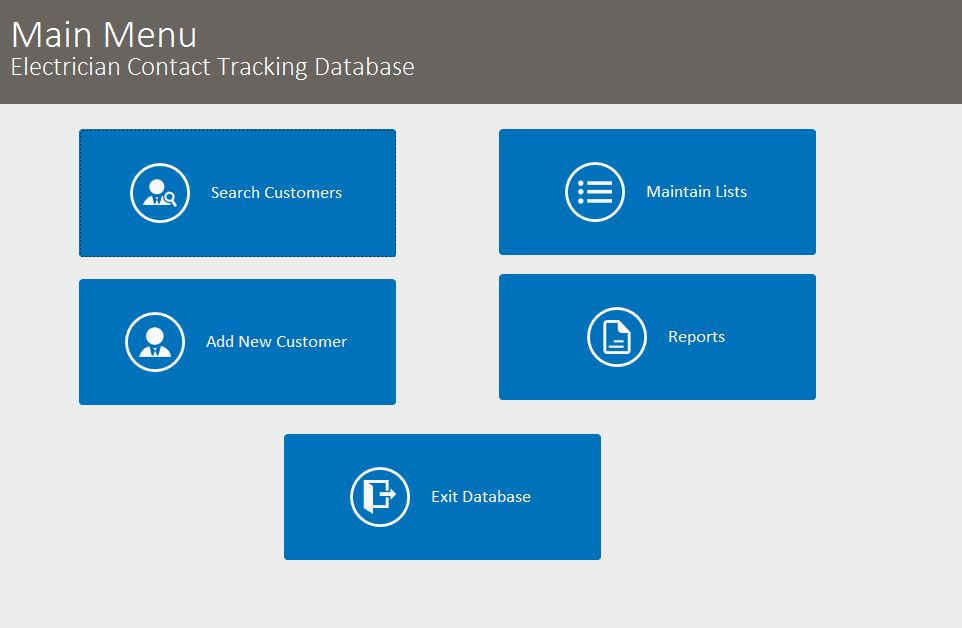 Electrician Contact Tracking Template Outlook Style | Contact Tracking Database