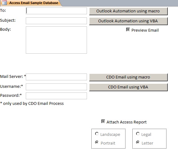 Microsoft Access Email