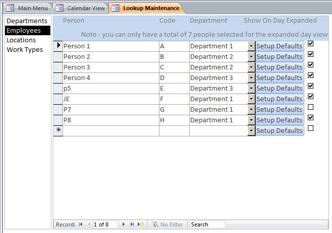 Employee Scheduling Database Template | Shift Scheduling Template