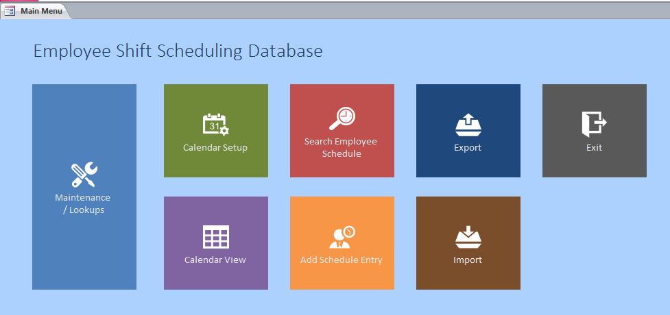 Employee Scheduling Database Template | Shift Scheduling Template