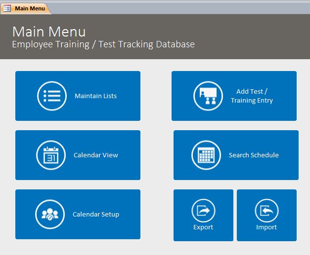 Employee Training Test Tracking Database Template | Training Database