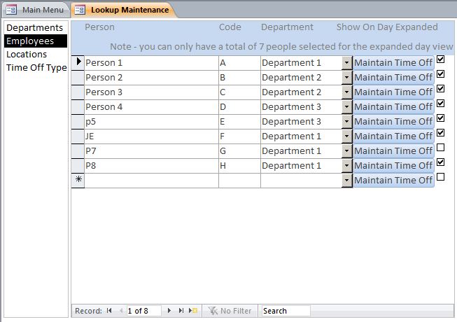 Employee Vacation Tracking Database Template | PTO Tracking Database