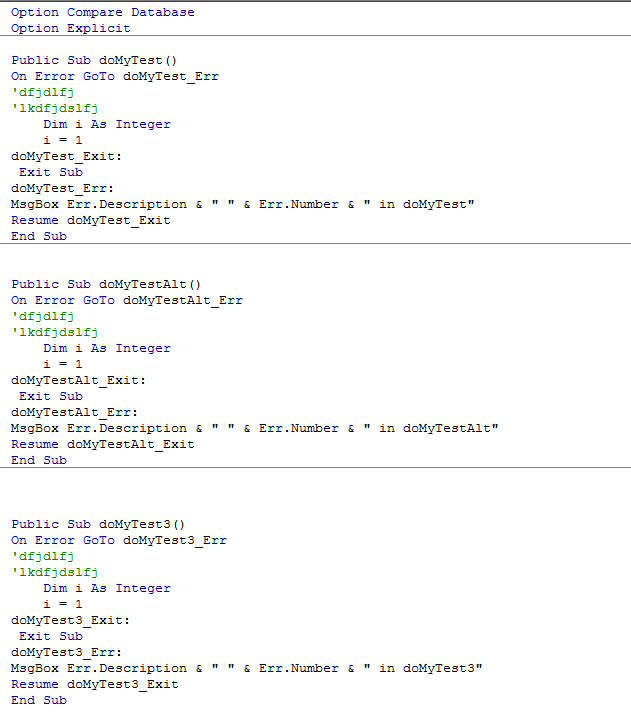 Error Handler Creator Template | Error Handler Creator Database