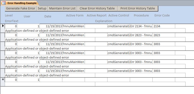 Error Handling Template | Error Handling Database