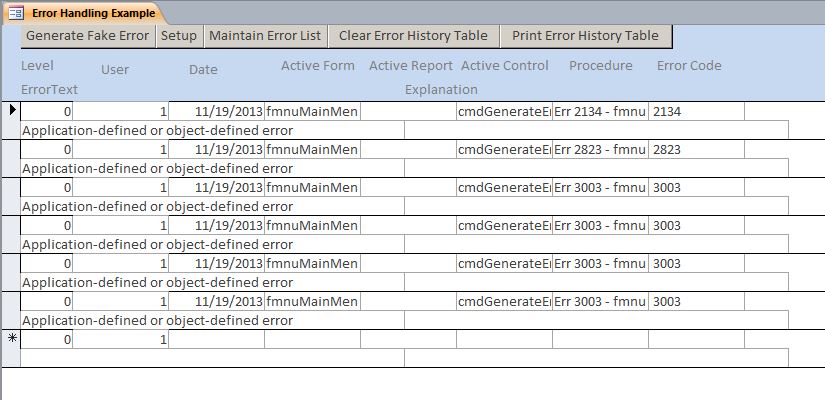 Error Handling Template | Error Handling Database