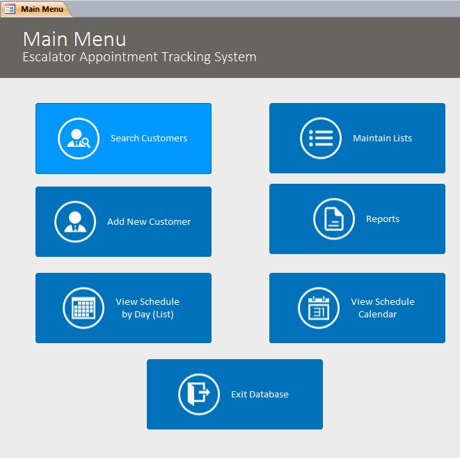 Escalator Appointment Tracking Database Template Outlook Style | Appointment Database