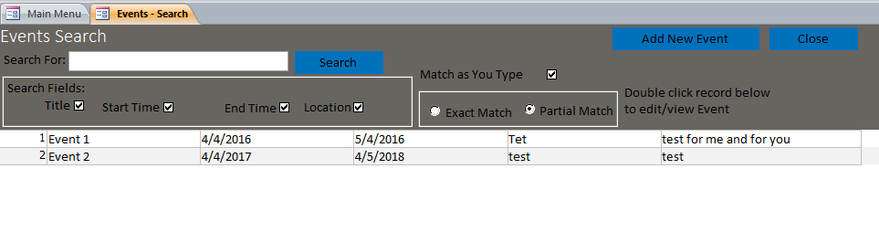 Event Management Database Template | Event Tracking Database