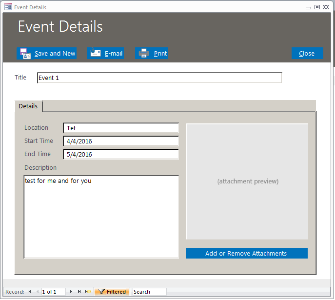 Event Management Database Template | Event Tracking Database