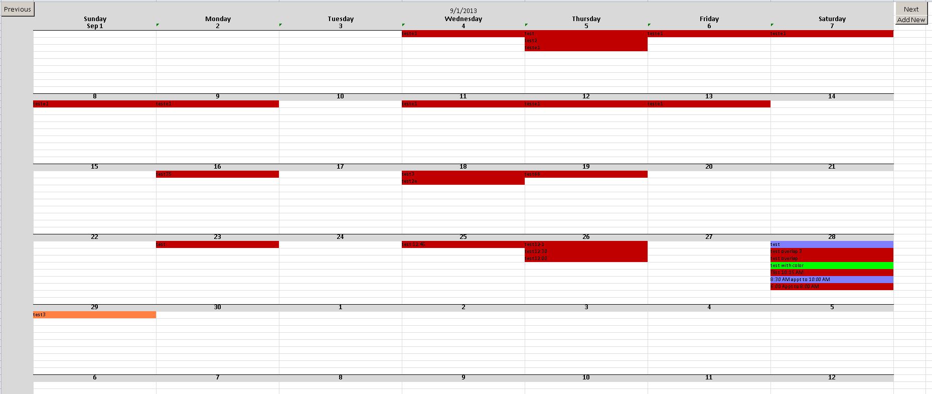 Microsoft Excel Calendar Scheduling Database Template