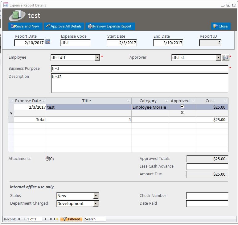 Expense Reports Database Template | Expense Tracking Database