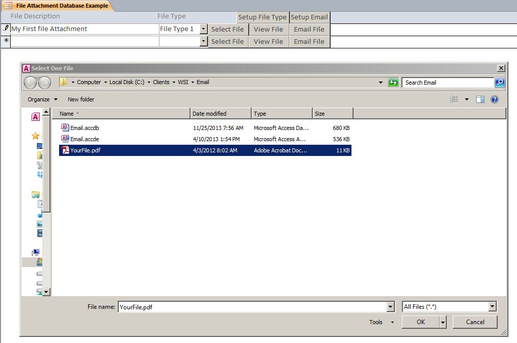 File Attachment Template |  File Attachment Database