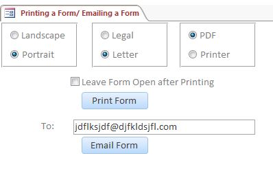 Microsoft Access Form To Printer Or Pdf Enhanced Email