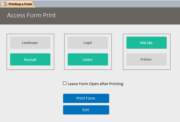 Microsoft Access Form to Printer or PDF | Microsoft Access Print