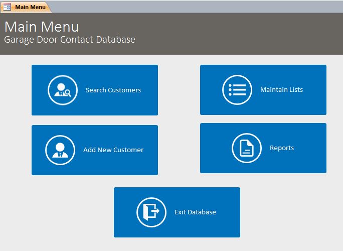 Garage Door Contact Tracking Template | Contact Database