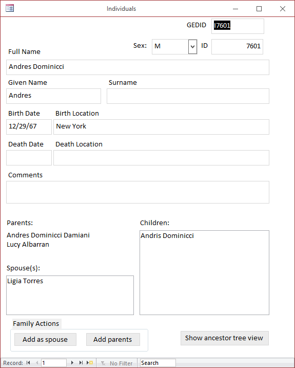 Genealogy Database Template | Genealogy Tracking Database