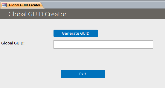 Microsoft Access Custom Global GUID System | Generate GUID