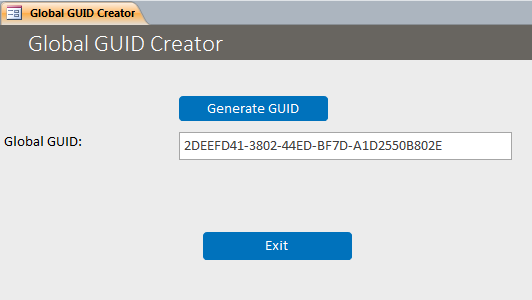 Microsoft Access Custom Global GUID System | Generate GUID