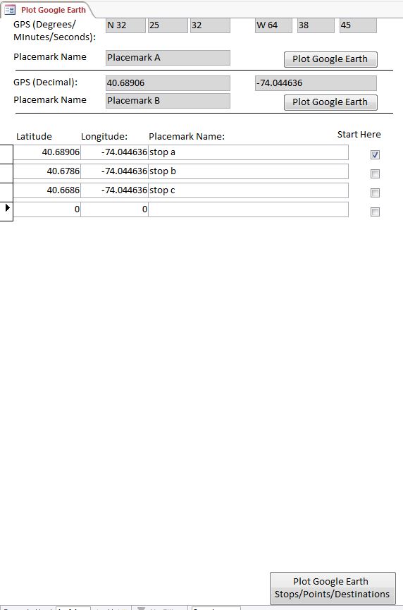 Google Earth Database Template | Microsoft Access