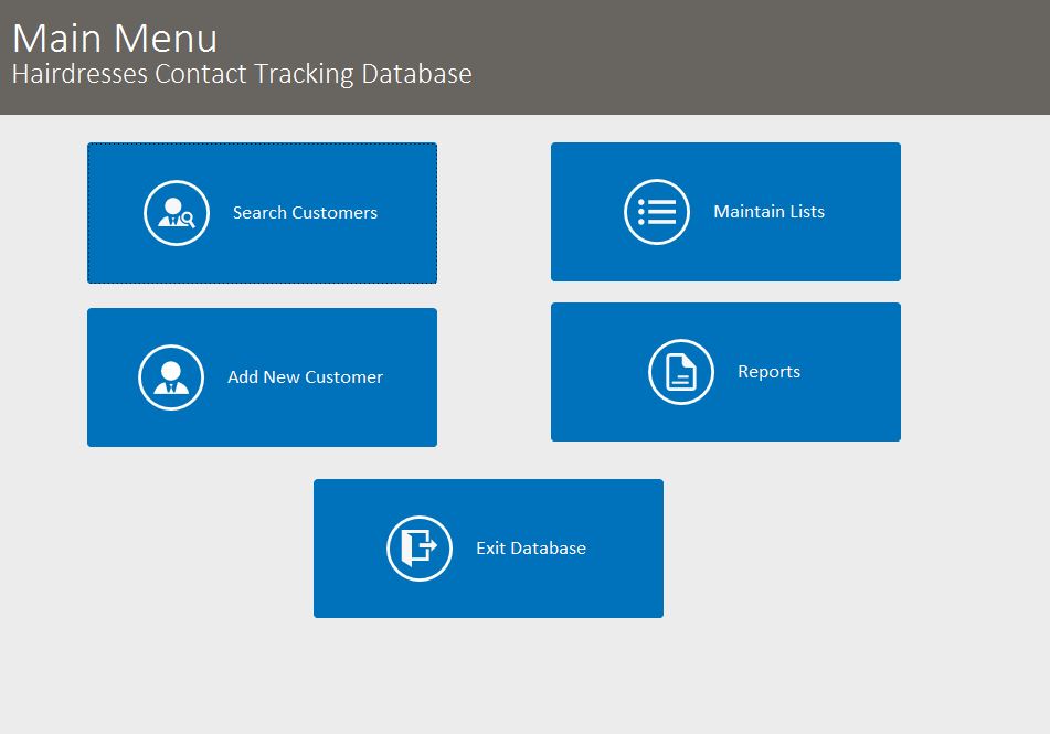 Hairdresser Contact Tracking Template Outlook Style | Contact Tracking Database